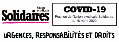 🎦 Crise du coronavirus : positions de l’Union syndicale Solidaires